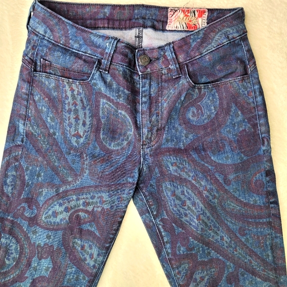 Siwy Denim - SIWY Mid Rise Seamless Dark Wash Paisley pattern Skinny Jeans Size 26